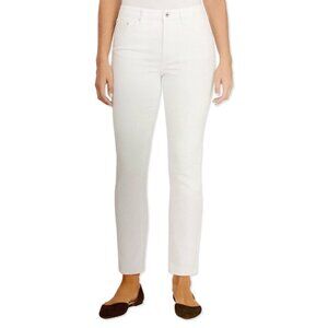 NWT White High-Rise Jeans -Junior Size 14/32 Slim Straight Ankle Pants Ella Moss
